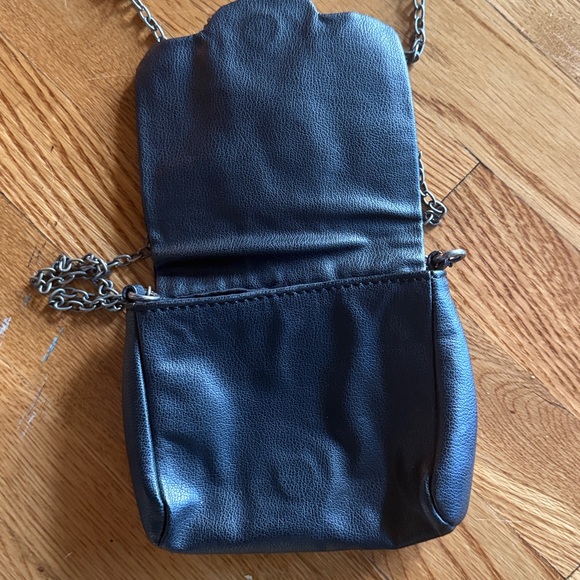 ECOTE ladies small beaded sequin black handbag, long chain handle - Picture 5 of 7